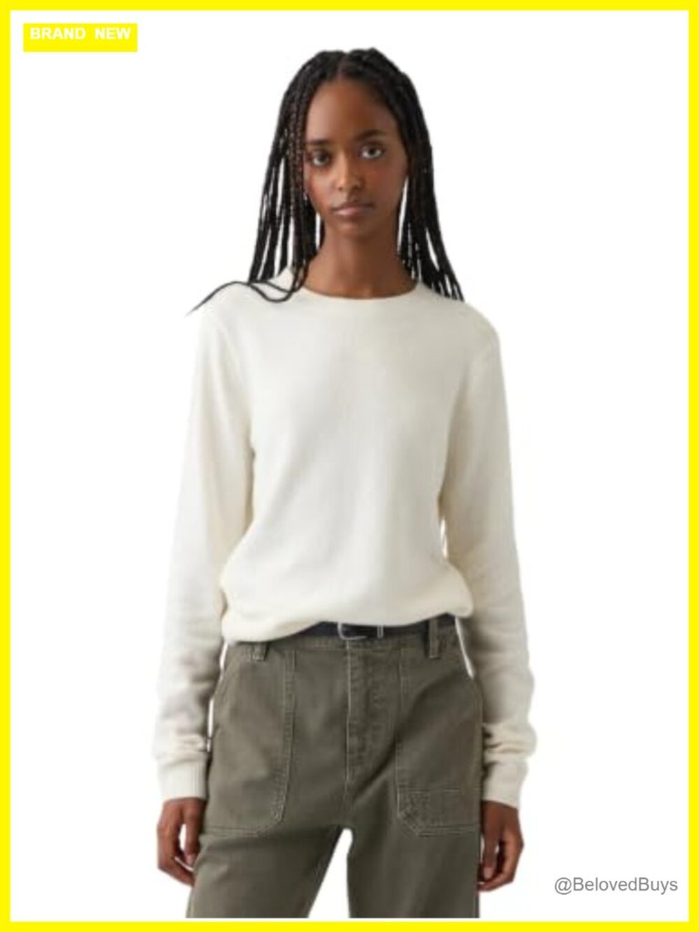 Soft Touch Crewneck Pullover Sweater Lightweight Long Sleeve Ribbed Knit